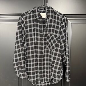 Abercrombie & Fitch Black and White Plaid Women's Shirt